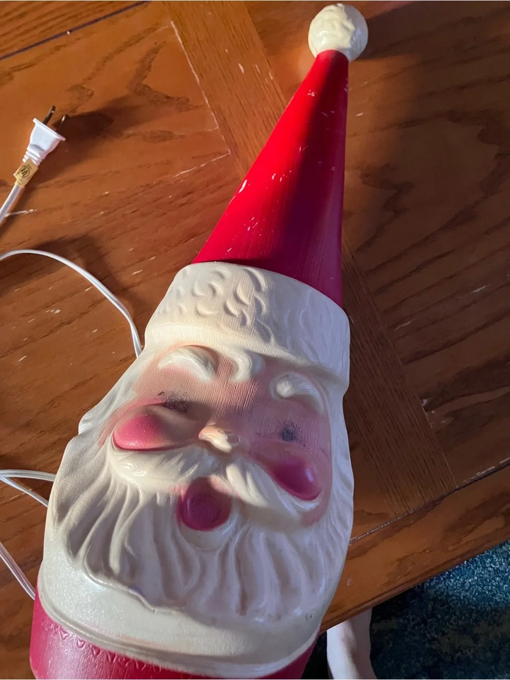 Vintage-Style Red Santa Head Lighted Decoration - Unbranded